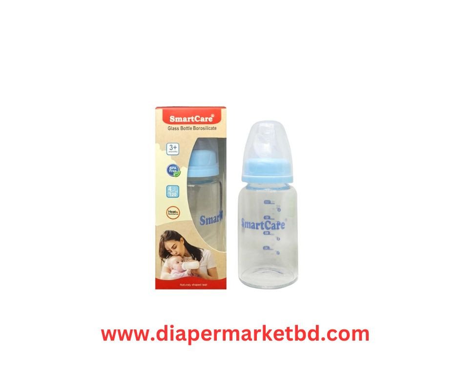 SmartCare Borosilicate Baby glass bottle with silicone sleeve 120 ml 1 Pcs