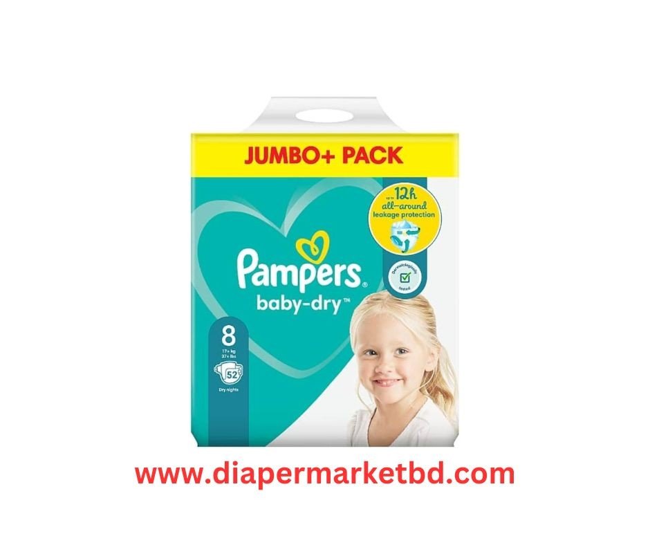 Pampers Baby-Dry Size 8, 52 Pcs 17+kg UK