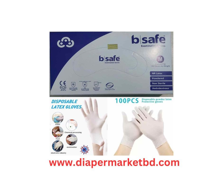 B Safe Examination Gloves M Size 100 Pcs Box