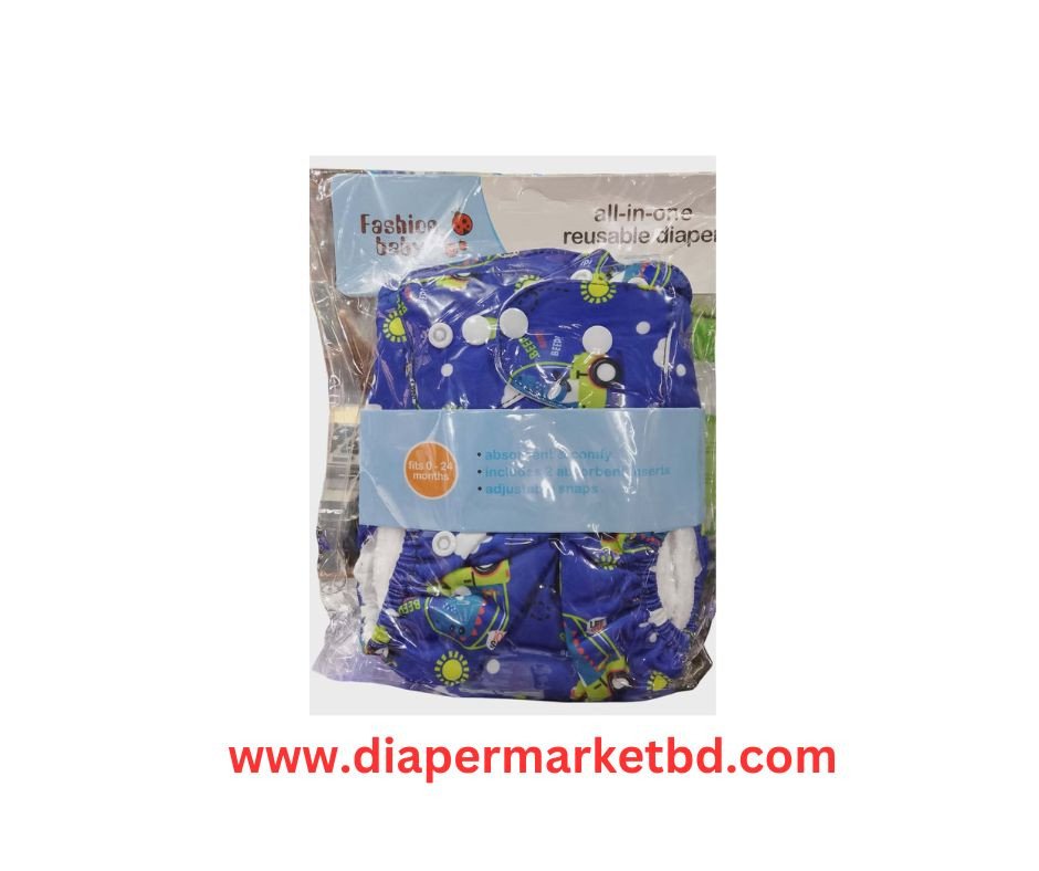Fasion Baby Navy Blue All In One Reusable Baby Diaper 1 Pcs