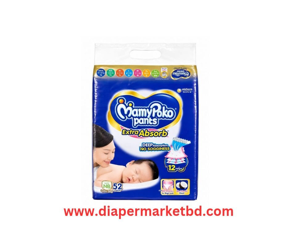 MamyPoko Pant Diaper New Born Up to 5 Kg 52 Pcs