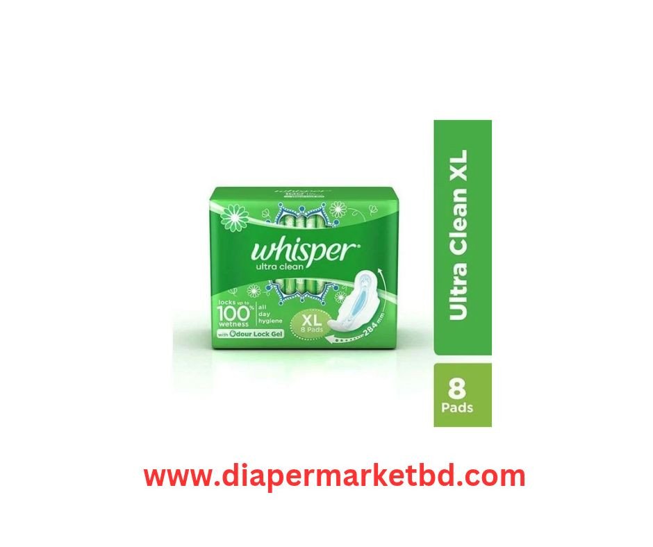 Whisper Ultra Clean Sanitary Pads for Women XL 8 Pcs