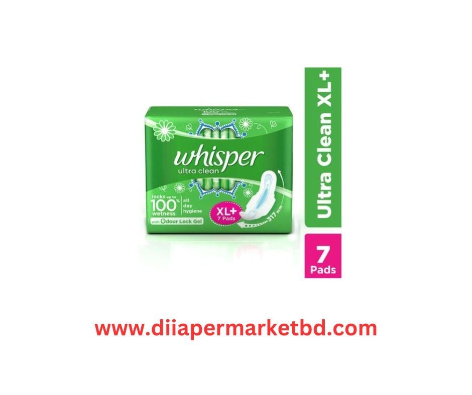 Whisper Ultra Clean Wings Sanitary Pads for Women, XL+ 7 Napkins