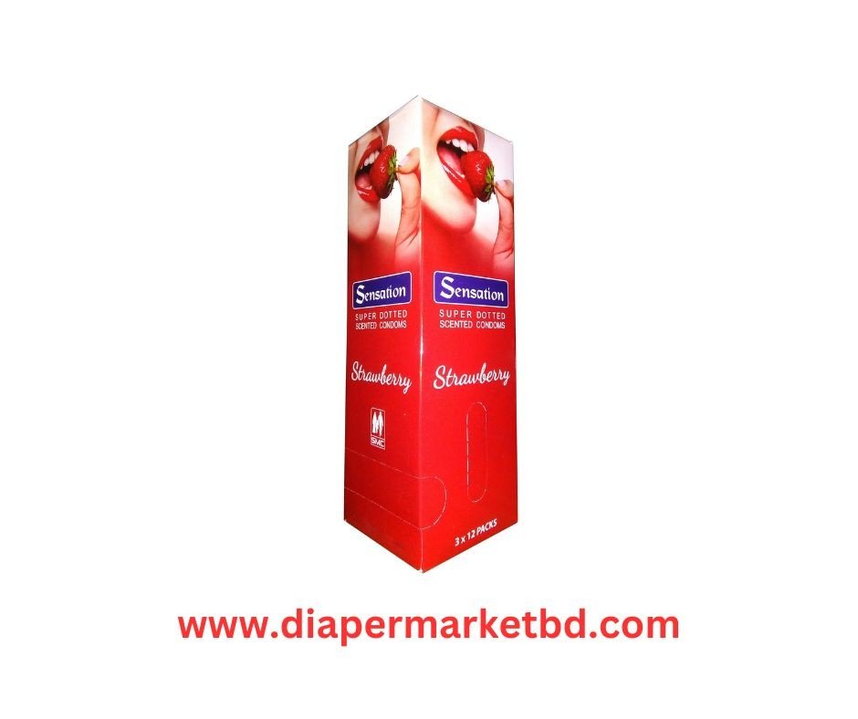 Sensation Dotted Strawberry Condom Full Box (3x12)36 Pcs