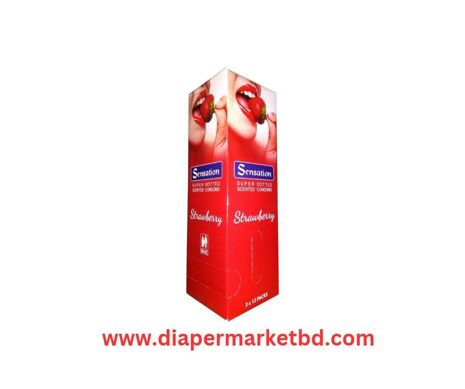 Sensation Dotted Strawberry Condom Full Box (3x12)36 Pcs