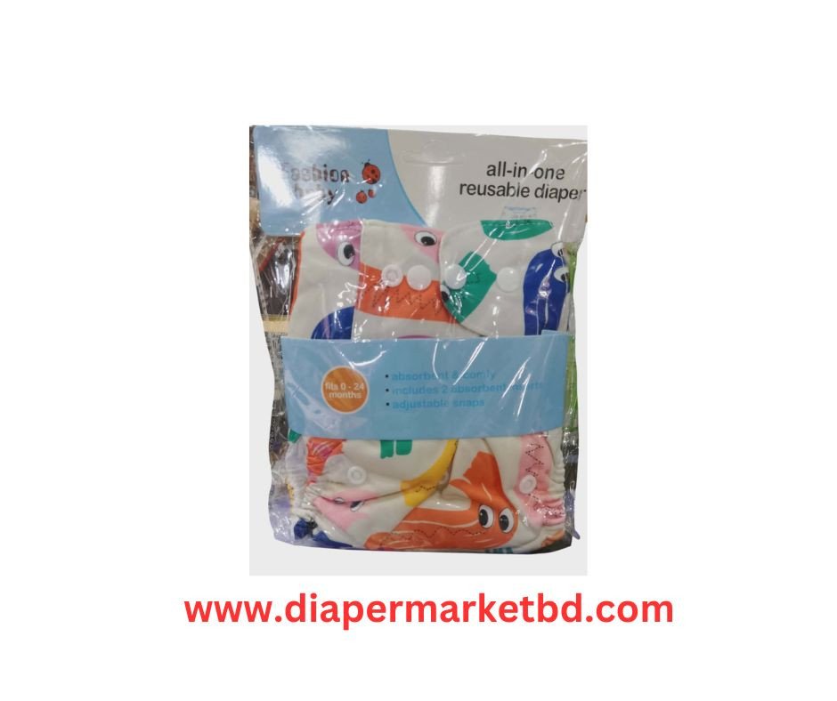 Fasion Baby Multicolour All In One Reusable Baby Diaper 1 Pcs
