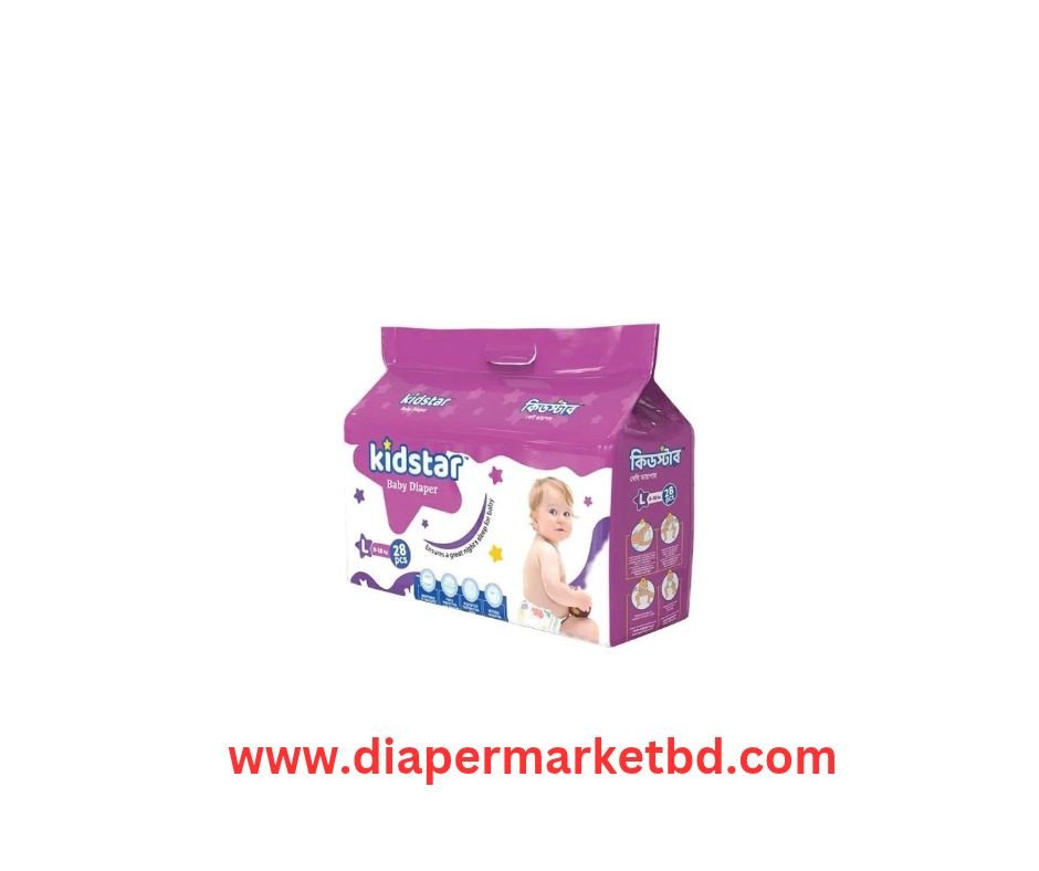 Kidstar Baby Diaper Large (L) 9–18 Kg 28 Pcs