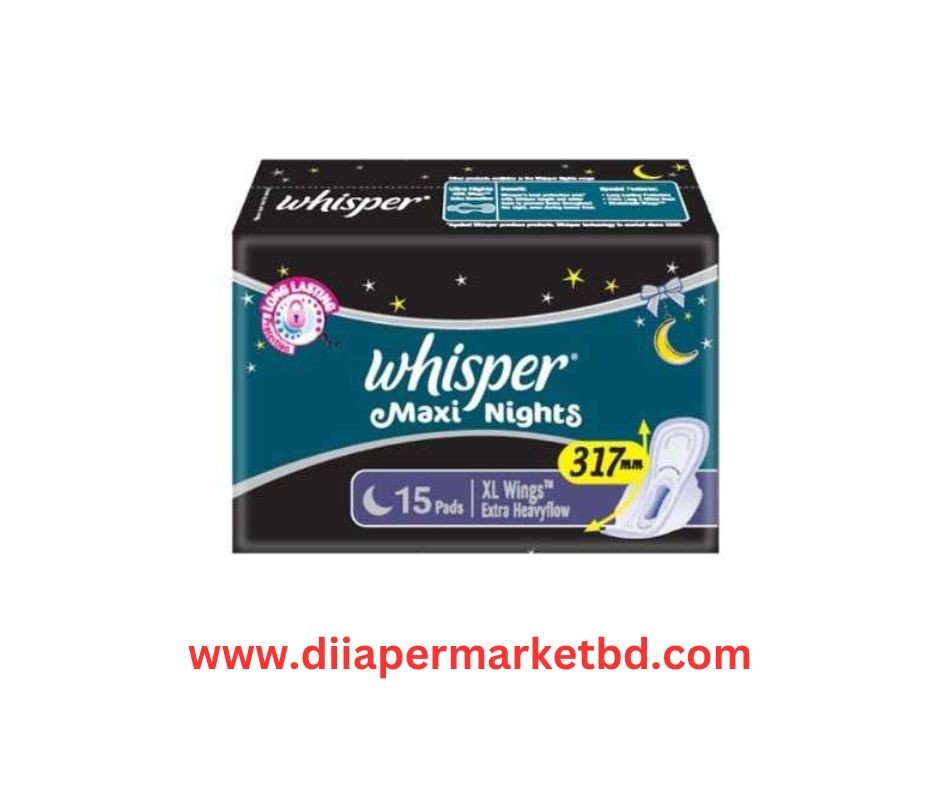 Whisper Maxi Nights Wings Heavy Flow Sanitary Pads for Women, XL 15 Napkins