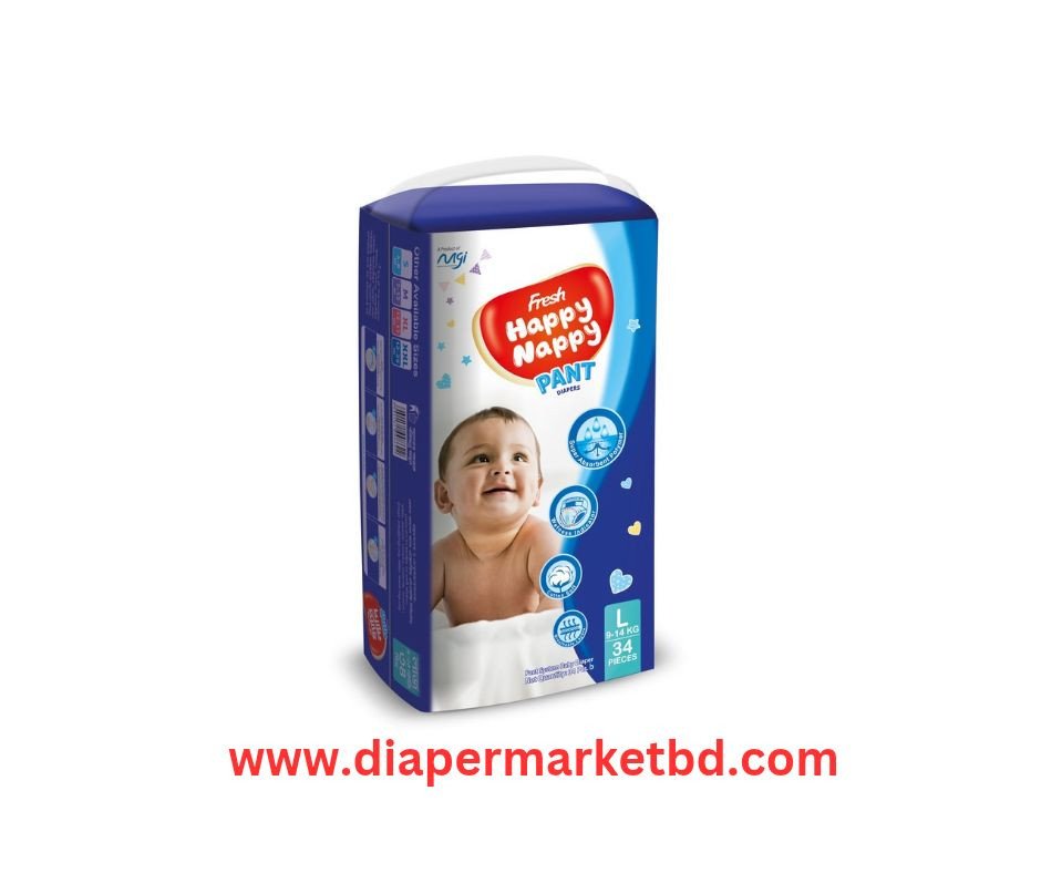 Fresh Happy Nappy Pant Diaper L 9–14 Kg 34 Pcs