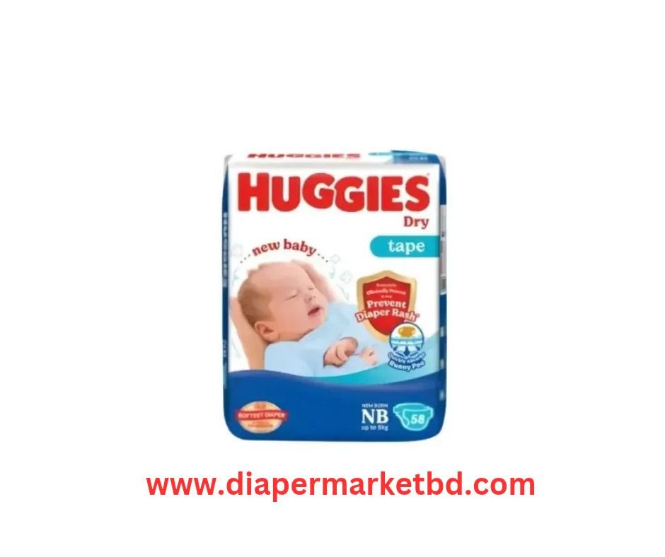 Huggies Dry Belt Diaper New Born 58 Pcs 0–5 Kg