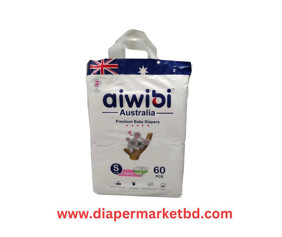 Aiwibi Australian Premium Baby Diaper Small 4-8 Kg 60 Pcs
