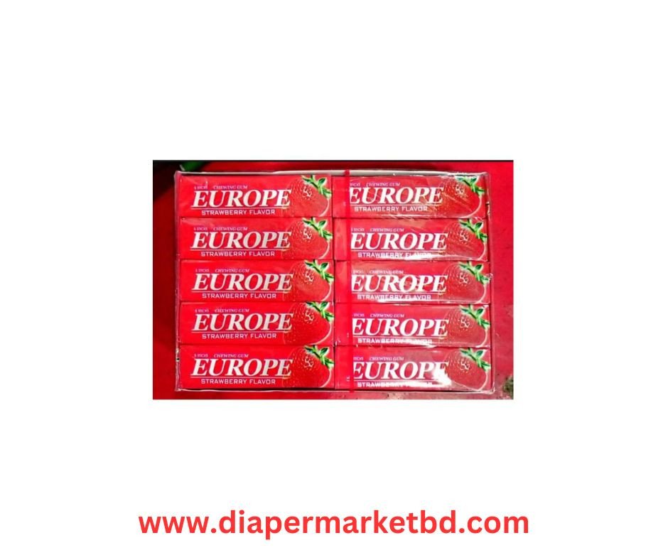 Europe Strawberry Flavor Chewing Gum 1 Box