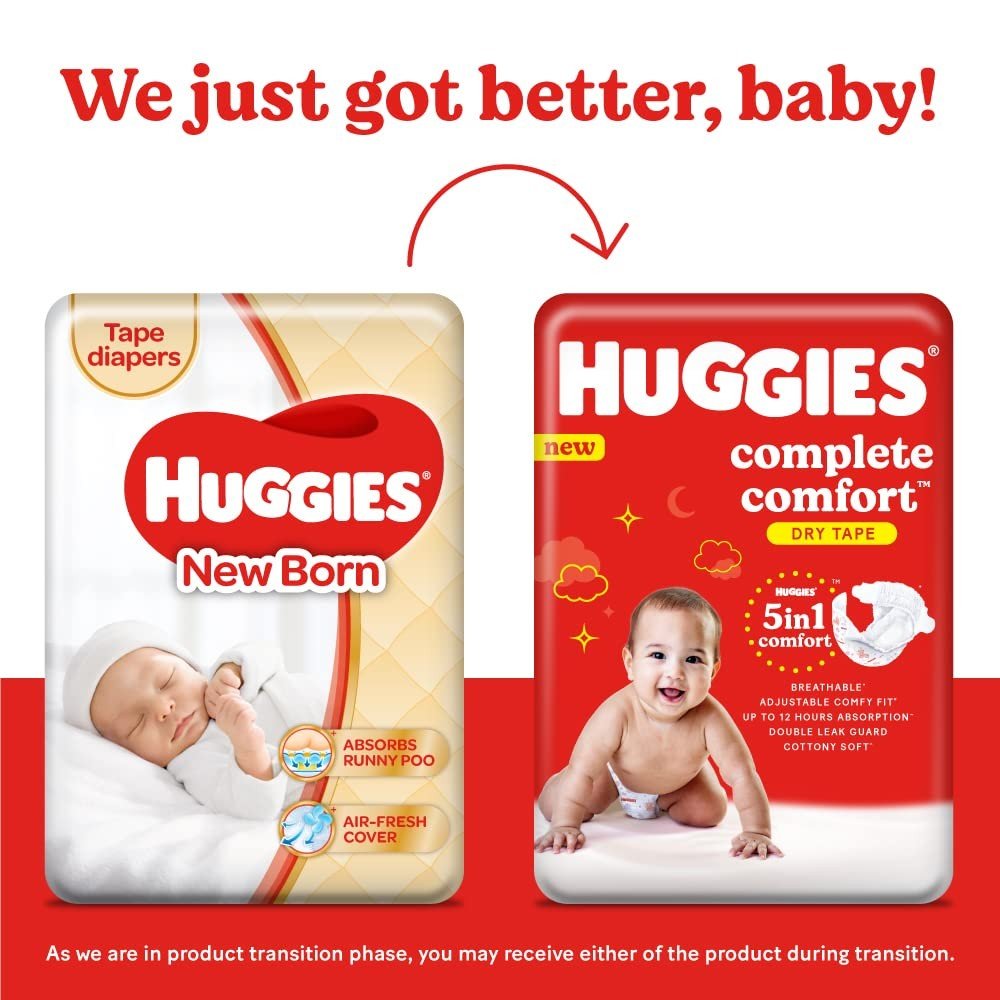 Huggies Dry Belt Diaper New Born 36 Pcs (07 Kg) IndianDiaper Market