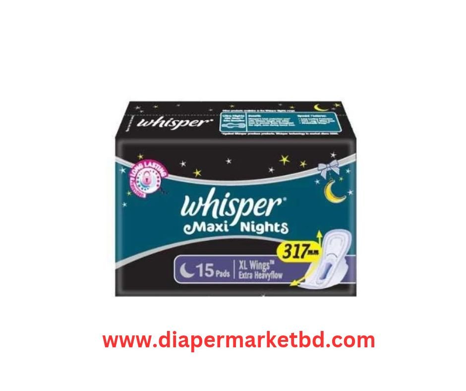 Whisper Maxi Nights Wings Heavy Flow Sanitary Pads for Women XL 15 Pcs