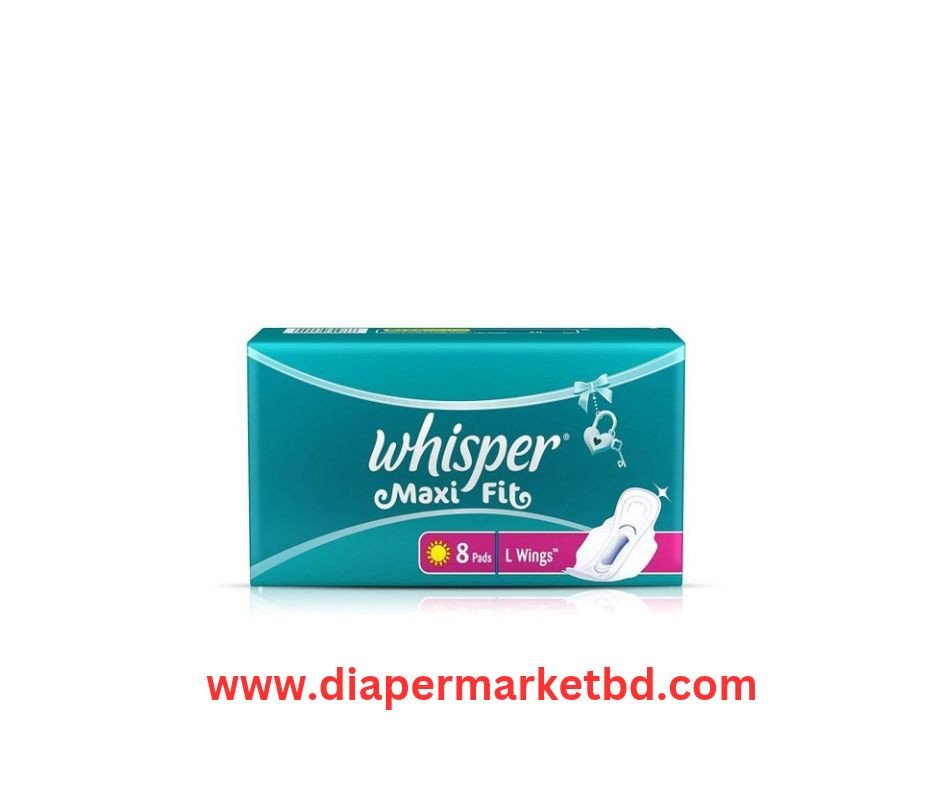 Whisper Maxi Fit Wings Sanitary Pads for Women Large 8 Pcs