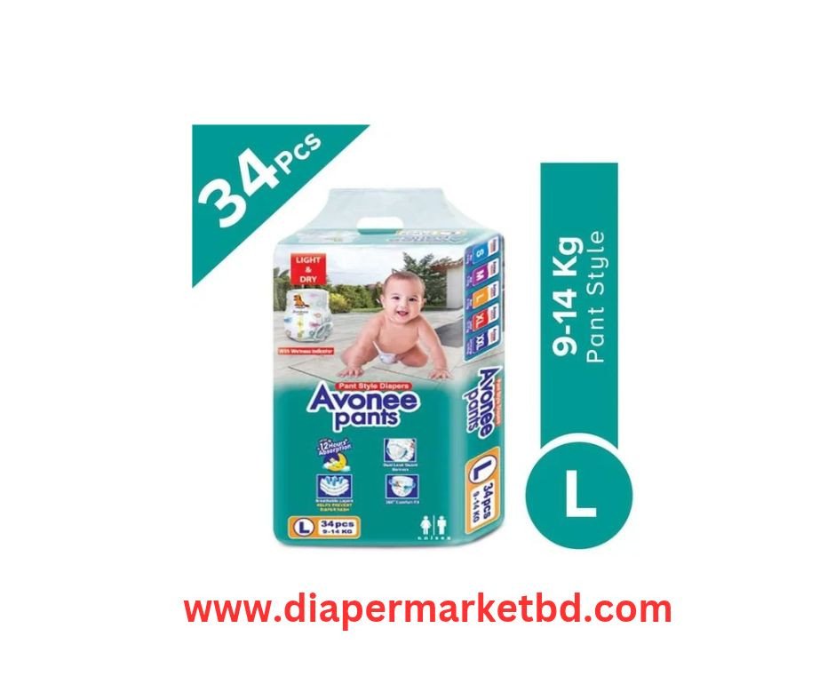 Avonee Pants Baby Diaper L 9-14 Kg 34 Pcs