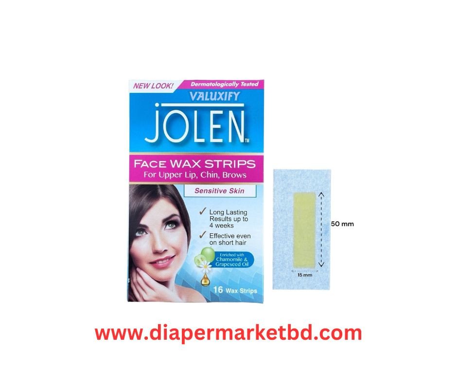 Jolen Face Wax Strips For Upper, Lip, Chin, Brows For Sensitive Skin 16's