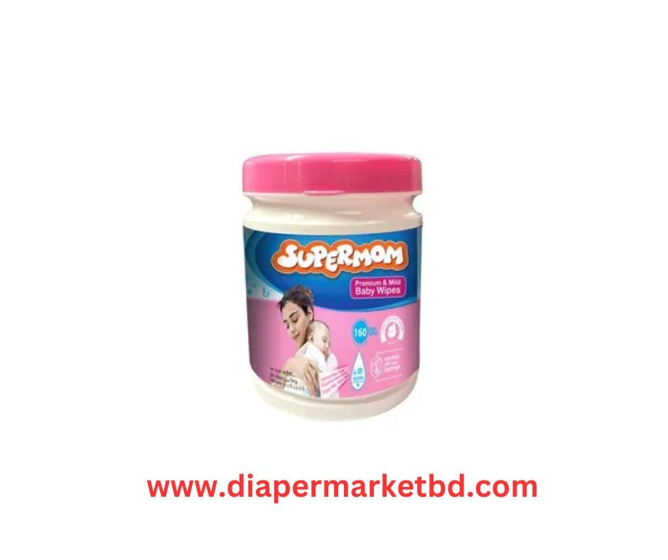 Supermom Premium Mild Baby Wipes 160 Pcs Jar