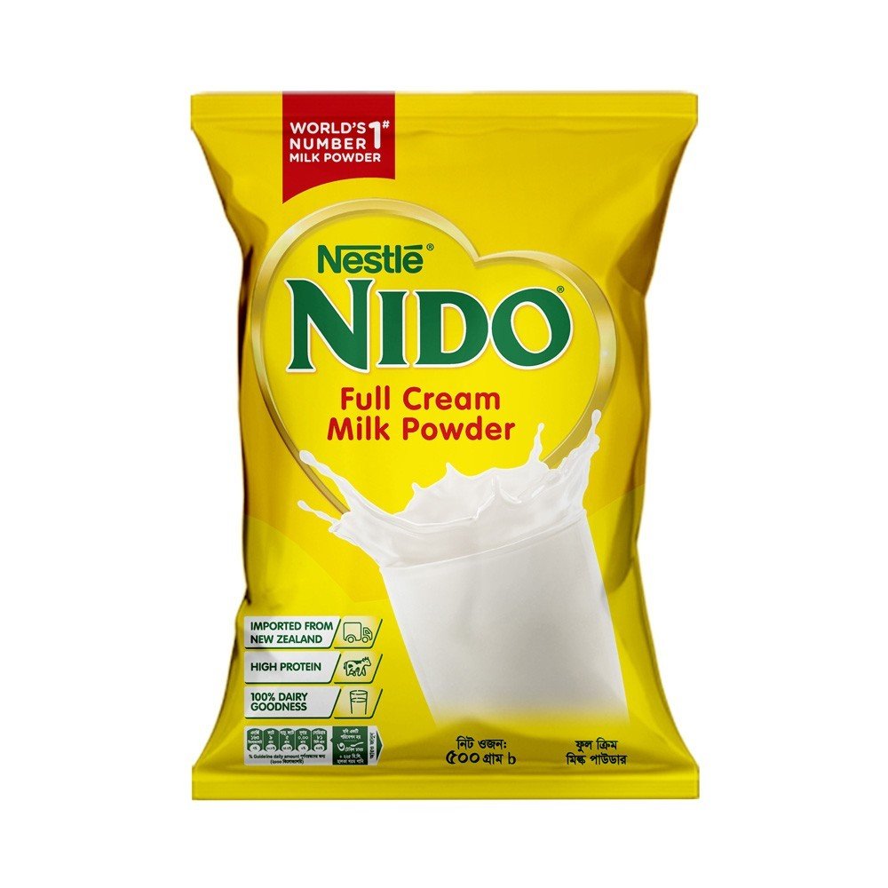 NIDO Full Cream Milk Powder Pouch 500gm-Diaper Market Bangladesh