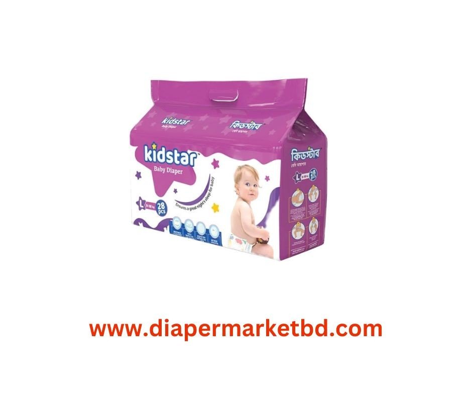 Kidstar Baby Diaper Large (9-18)kg 28 pcs