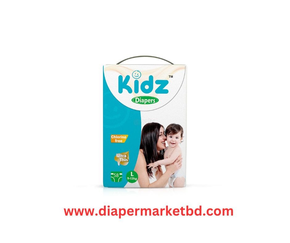 Kidz Baby Diaper Belt Large size (9-13 kg) 58 Pcs