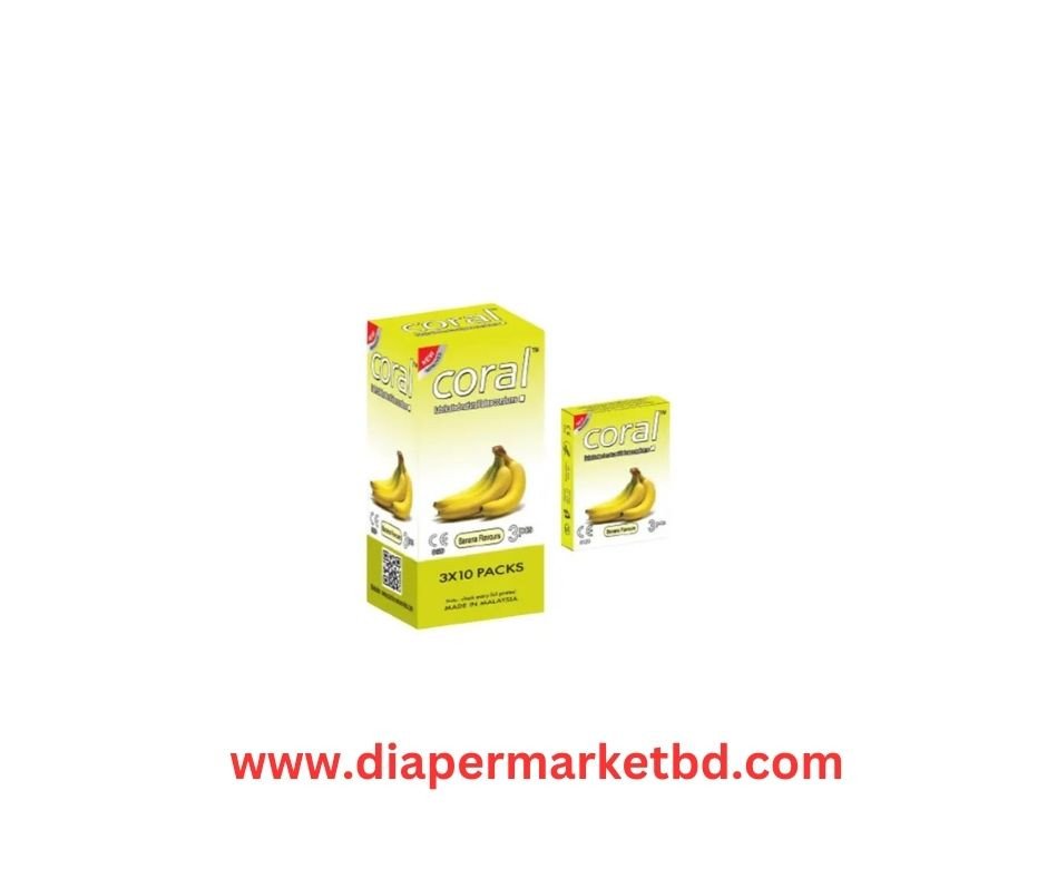 Coral  Condom  Banana Flavor Extra Performance Full Box