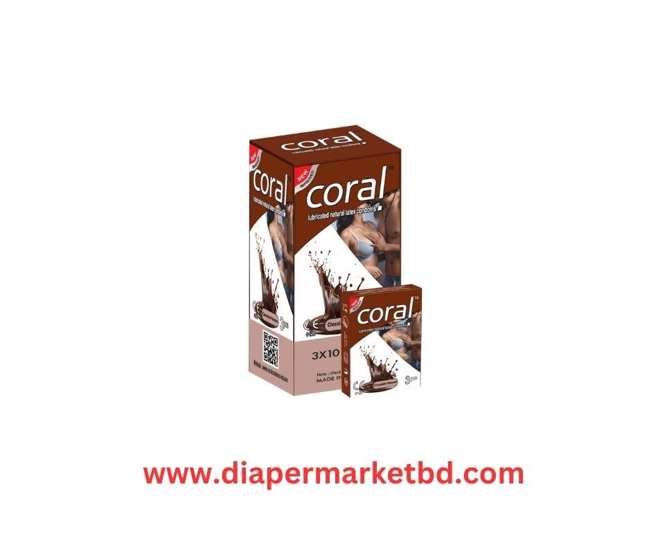 Coral Condom Chocolate Flavor Extra Performance Full Box